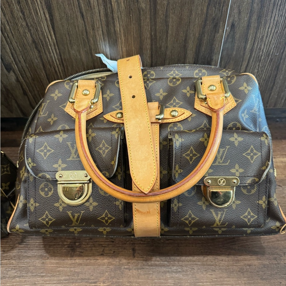 Two (2) Louis Vuitton Brown and Tan Monogram Manhattan Bags GM - Picture 2 of 6